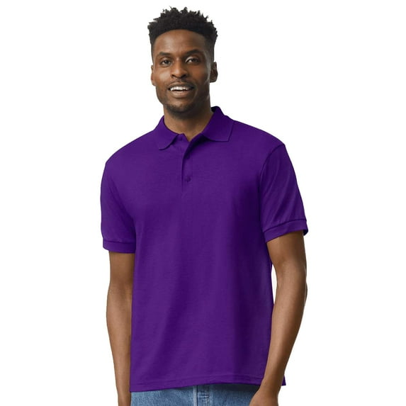 Gildan DryBlend Jersey Polo for Men, Casual Short Sleeve Shirt, Moisture-Wicking, Purple, 3XL