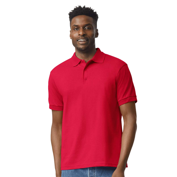 Gildan Men's DryBlend Jersey Polo Shirt Perfect Button Down Golf Polo Shirts for Men, Red 3XL GR88