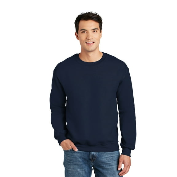 Gildan DryBlend Men's Crewneck Sweatshirt, Soft Warm Fleece Pullover, Cotton-Poly Blend, Navy, L