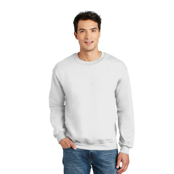 Gildan DryBlend Men's Crewneck Sweatshirt, Soft Warm Fleece Pullover, Cotton-Poly Blend, White, 3XL
