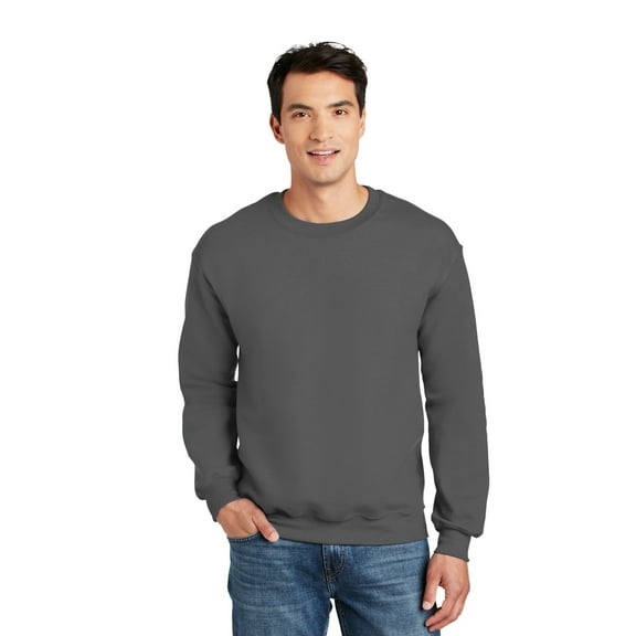 Gildan DryBlend Men's Crewneck Sweatshirt, Soft Warm Fleece Pullover, Cotton-Poly, Charcoal, L