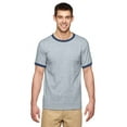 thumbnail image 1 of Gildan - DryBlend Ringer T-Shirt - 8600, S, Sport Grey/ Navy, 1 of 2
