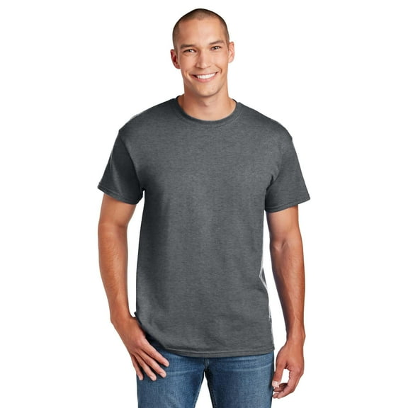 Gildan DryBlend Short Sleeve T-Shirt for Men, Crew Neck, Classic Fit, Dark Heather, S-3XL, 1-Pack