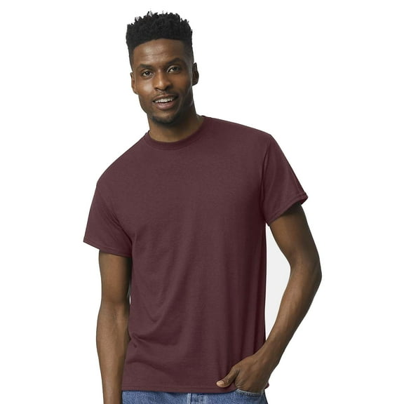 Gildan DryBlend Short Sleeve T-Shirt for Men, Crew Neck, Classic Fit, Dark Maroon, S-3XL, 1-Pack