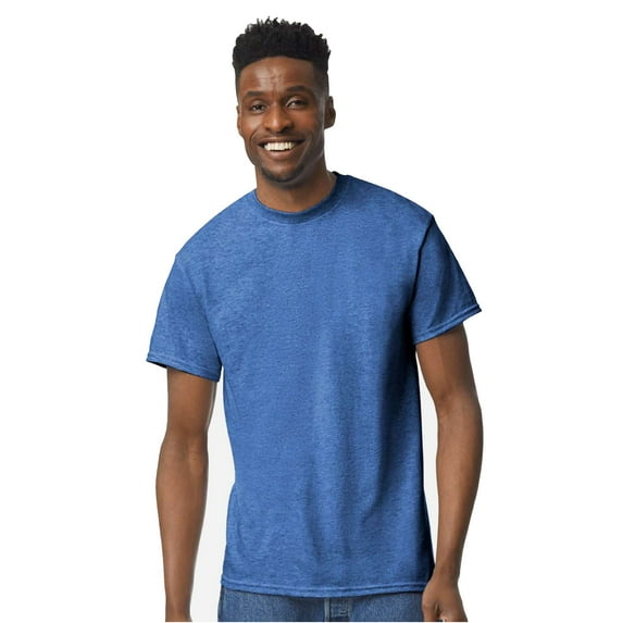 Gildan DryBlend Short Sleeve T-Shirt for Men, Crew Neck Classic Fit Heather Deep Royal, S-3XL 1-Pack