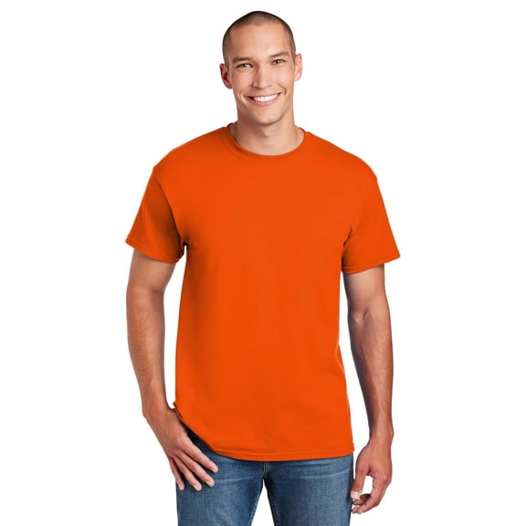Gildan DryBlend Short Sleeve T-Shirt for Men, Crew Neck, Classic Fit, Orange, S-3XL, 1-Pack