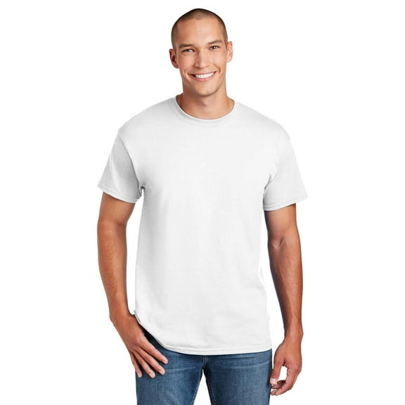 Gildan DryBlend Short Sleeve T-Shirt for Men, Crew Neck, Classic Fit, White, S-3XL, 1-Pack