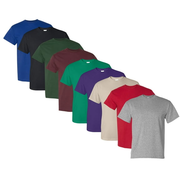 Gildan - DryBlend T-Shirt For Men, 50/50 Cotton/Polyester Bulk Tee, Assorted Short Sleeve Crewneck Plain Tees, Multi Pack Solid T-shirts (Dark Color 9 Pack, XS)