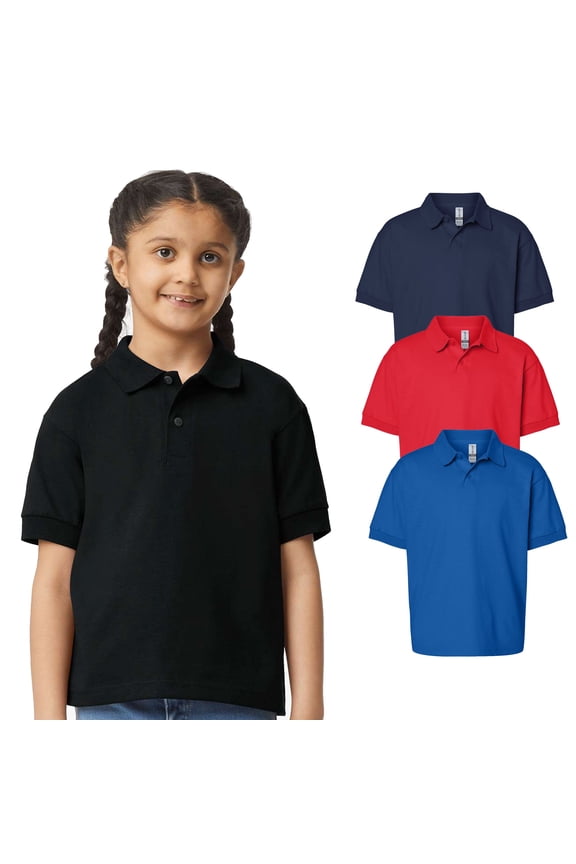 - DryBlend Youth Jersey Polo - 8800B: Bulk Assorted Mix Color Polo Shirt Tee - Perfect for Active Youth with Comfort and Style - Pack Of 3 | L Size