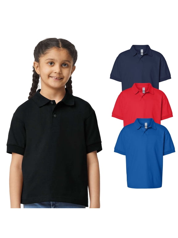 - DryBlend Youth Jersey Polo - 8800B: Bulk Assorted Mix Color Polo Shirt Tee - Perfect for Active Youth with Comfort and Style - Pack Of 3 | M Size