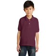 thumbnail image 1 of Gildan DryBlend Youth Jersey Polo shirt, Collared T-Shirt Solid Print Unisex Polo Shirt (Maroon M), 1 of 5