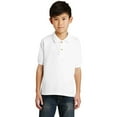 thumbnail image 1 of Gildan DryBlend Youth Jersey Polo shirt, Collared T-Shirt Solid Print Unisex Polo Shirt (White S), 1 of 5