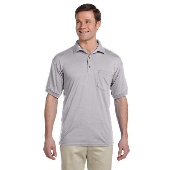 G890 Gildan Adult 50/50 Jersey Polo with Pocket Sport Grey S