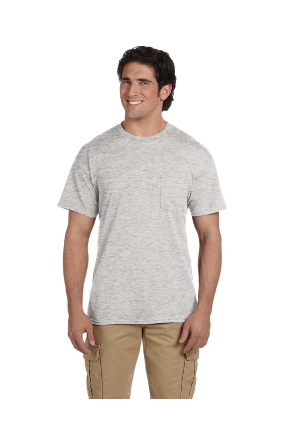 Dryblend Adult Tee With Pocket , G830 , ASH GREY , Medium