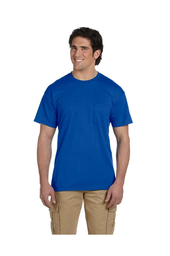 Dryblend Adult Tee With Pocket , G830 , Royal , Large