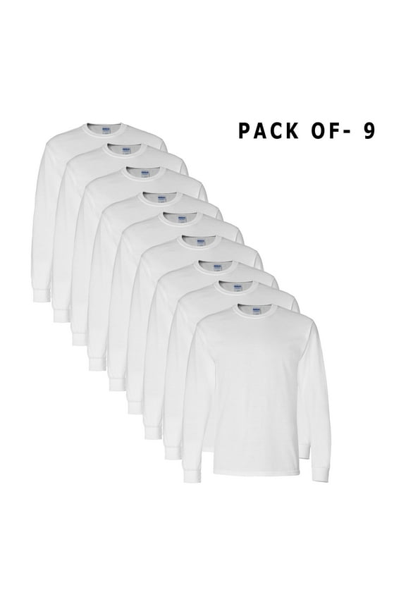 Dryblend Long Sleeve T-Shirt | 50/50 Cotton / Polyester- White Tee for All-Day Comfort & Moisture-Wicking Performance | Xl Size