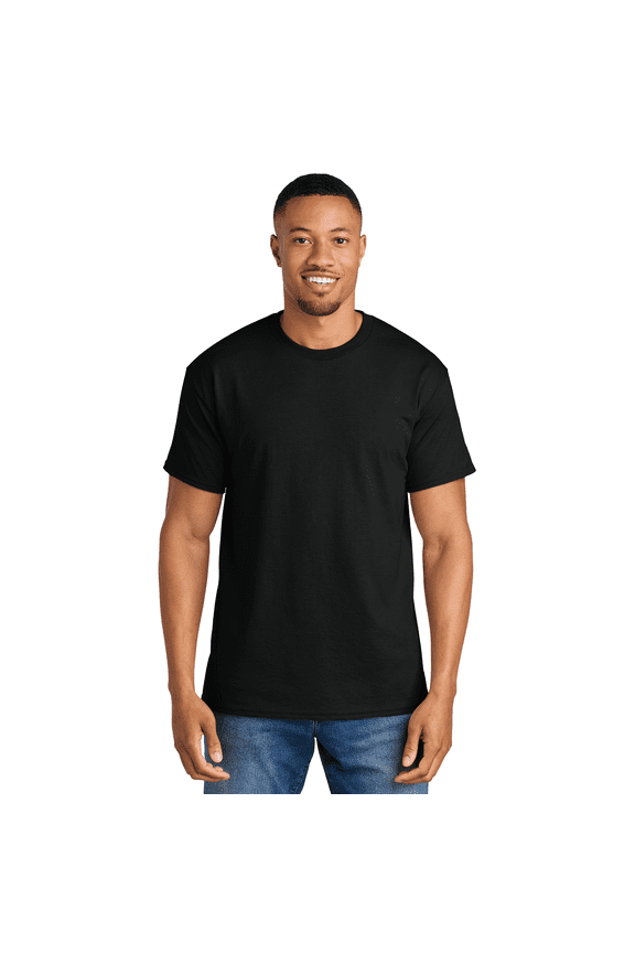 Dryblend T-Shirt, Men's Short Sleeve Crewneck Blank Tee for Arts and Crafts, Black, M