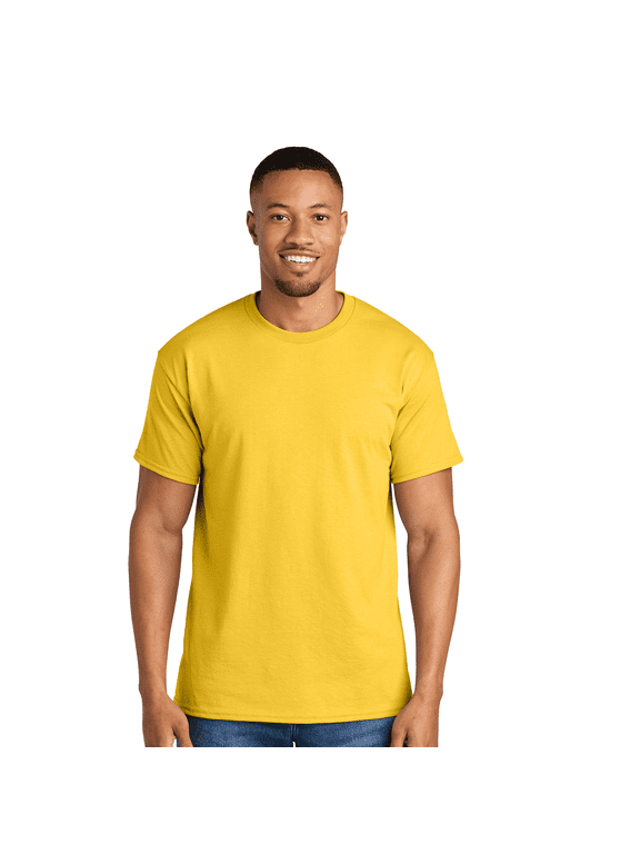 Dryblend T-Shirt, Men's Short Sleeve Crewneck Blank Tee for Arts and Crafts, Daisy, XL