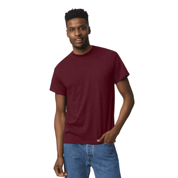 Gildan Dryblend T-Shirt, Men's Short Sleeve Crewneck Blank Tee for Arts and Crafts, Maroon, 2XL