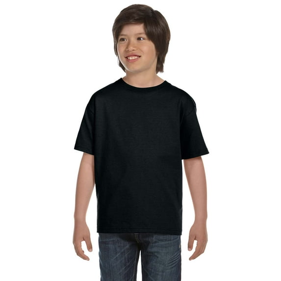 Gildan Dryblend Youth Tee , 8000B , Black , Medium