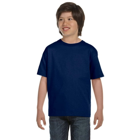 Gildan Dryblend Youth Tee , 8000B , Navy , X-Small