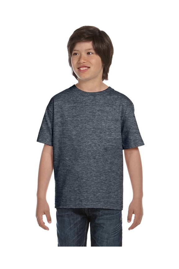 Dryblend Youth Tee , G800B , Dark Heather , Small