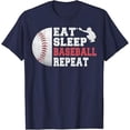 thumbnail image 1 of Gildan Eat Sleep Baseball Repeat Funny Baseball Catcher Boys Youth Hot Trending T-Shirt Unisex S To 5Xl, 1 of 3