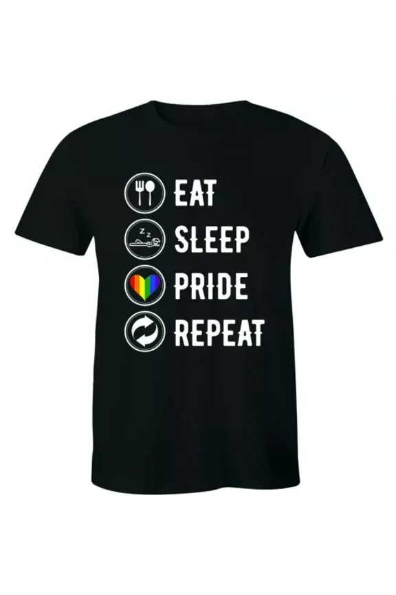 Eat Sleep Repeat Parade Tshirt Funny Slogan Routine Men