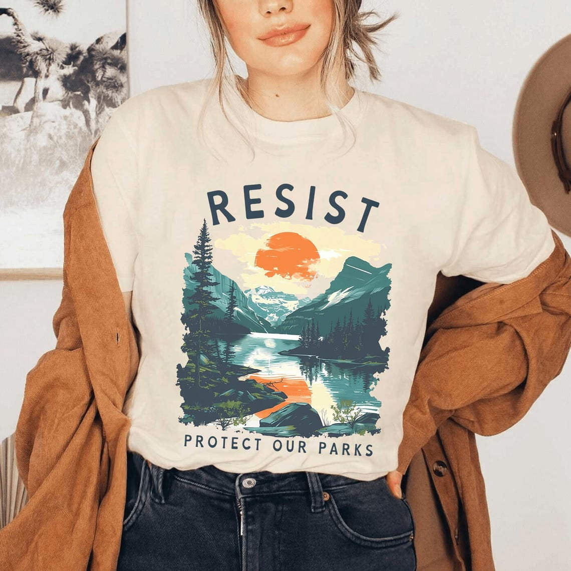 Gildan Eco Activism Shirt With Save Wildlife Graphic And Public Lands ...