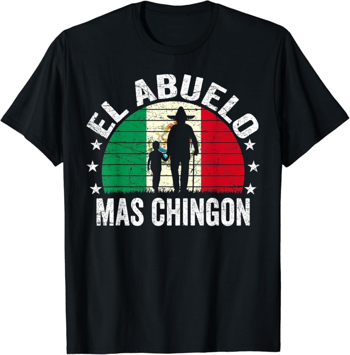 T-shirt Number One Abuelo Avec Drapeau Mexicain - Homme, Coton, Fait Main Aux États-Unis