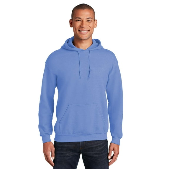 Gildan Fleece Pullover Hoodie for Men | Heavy Blend Warm Cozy Hooded Sweatshirt for Warmth & Comfort in Carolina Blue, 8 oz. 50/50 Cotton/Polyester- Size L