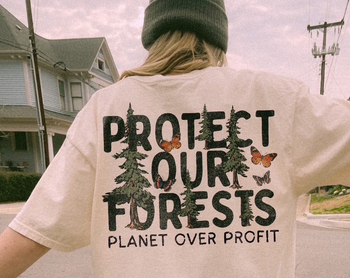 Gildan Forest Conservation Graphic Shirt With Planet First Message And ...