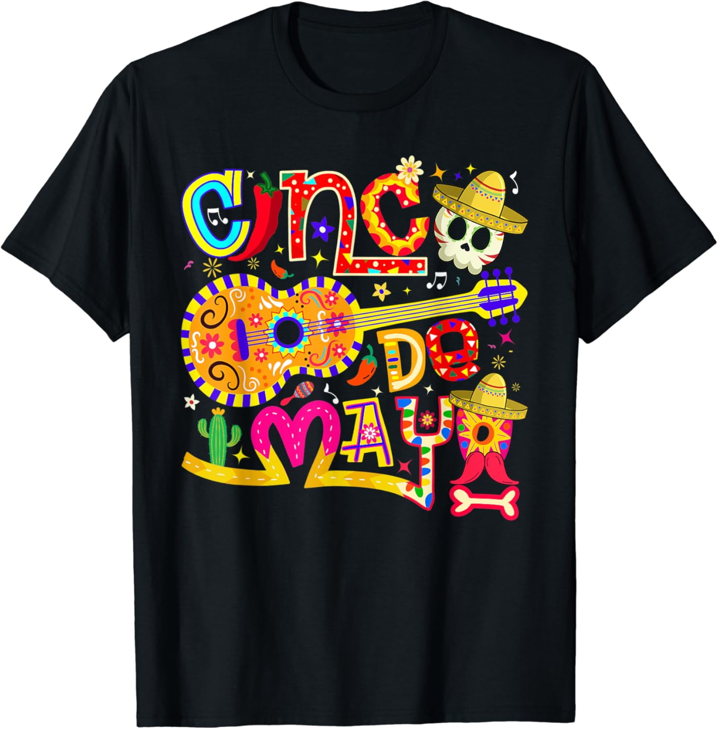 T-shirt Humour Cinco De Mayo Mexican Fiesta - Manches Courtes Coton Unisexe, Neuf Avec étiquette