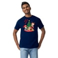 thumbnail image 1 of GOLDENROW Funny Merry Christmas T-Shirt for Adult Men, 5.3oz Crewneck Christmas Shirt for Festive Season, Short Sleeve Graphic Print T-Shirt Navy, 2XL, 1 of 5