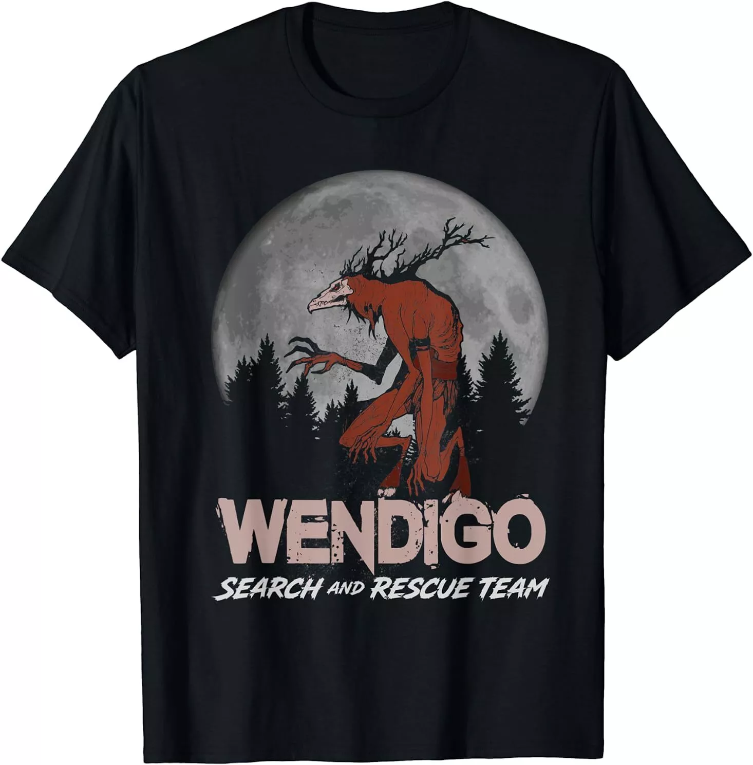 Gildan Funny Wendigo Cryptid Skin Walker Folklore Cryptozoology T-Shirt ...