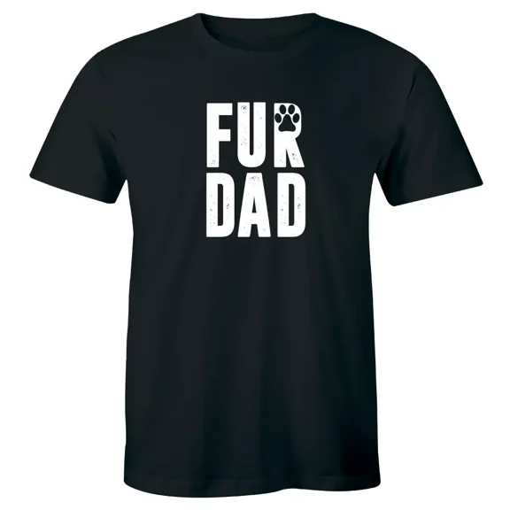 Gildan Fur Dad With Paw Print T-Shirt For Men Dog Cat Lover Gift For Father Gift For Men Women Unisex Tee