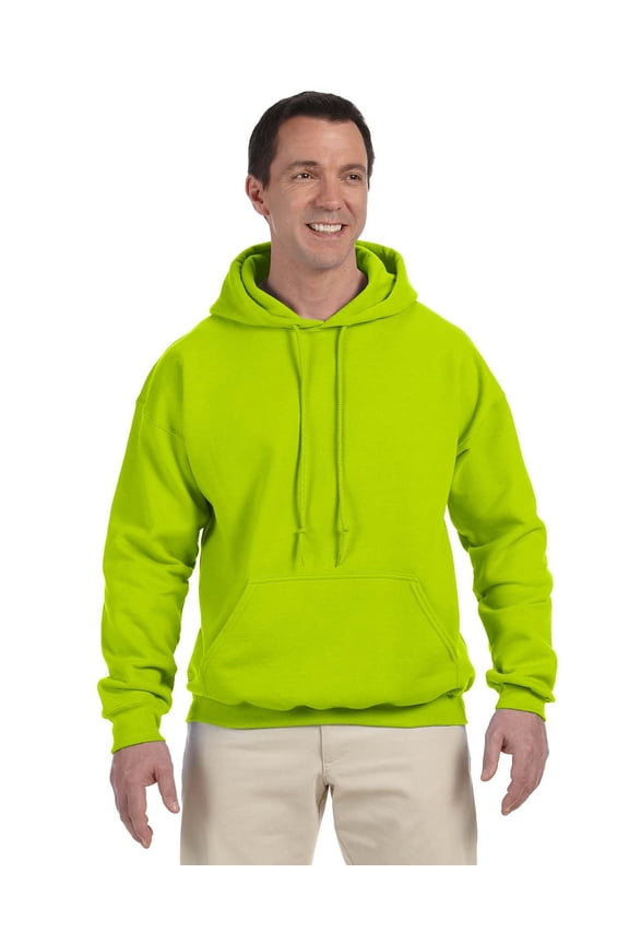 The Gildan Adult DryBlend 90 oz, 50/50 Hood - SAFETY GREEN - 3XL
