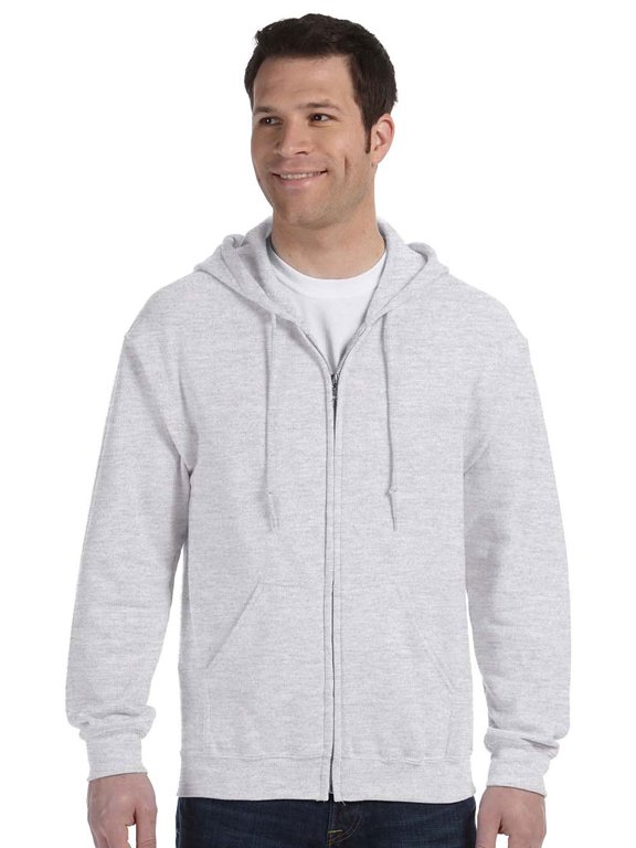 G186 HeavyBlend Men's Full-Zip Hood -Ash-Large