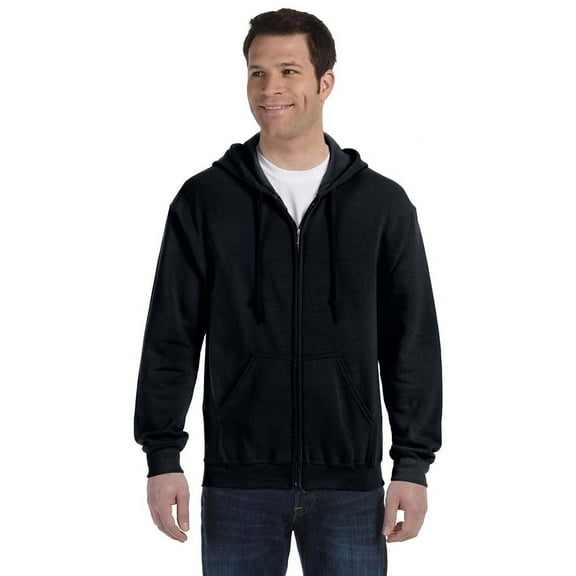 Gildan G186 HeavyBlend Men's Full-Zip Hood -Black-Large