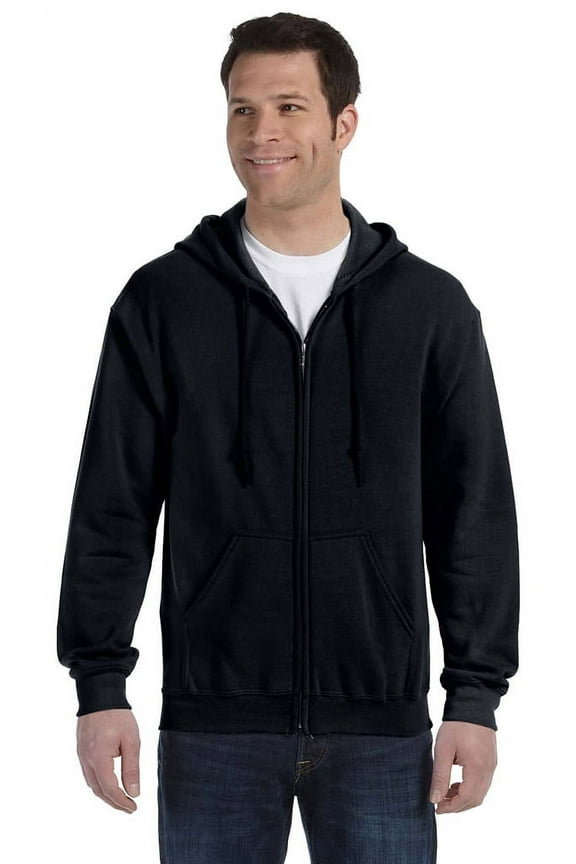 G186 HeavyBlend Men's Full-Zip Hood -Black-X-Large