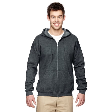 Gildan G186 HeavyBlend Men's Full-Zip Hood -Dark Heather-Small