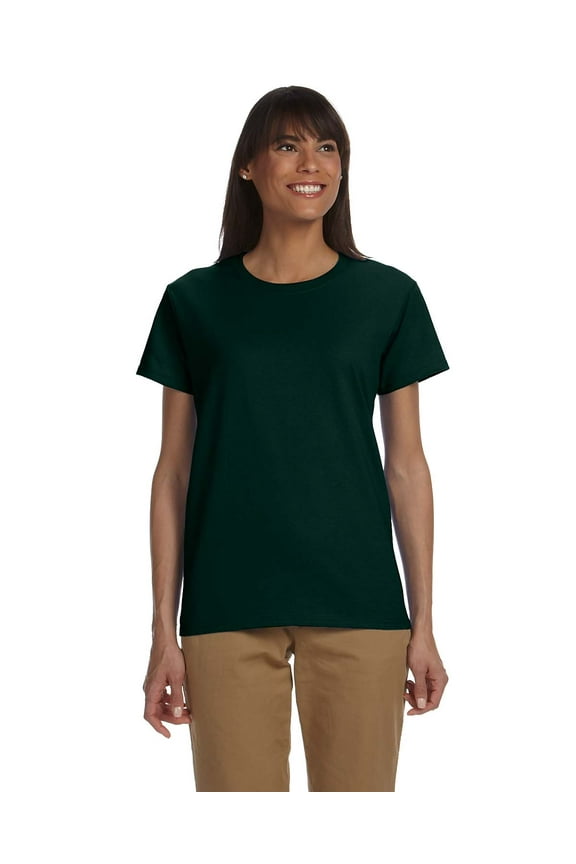 G200L LADIES' ULTRA COTTON 6 OZ. T-SHIRT, Forest Green, 3X, Pack Of 3, Tshirts for Women