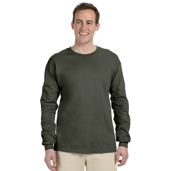 Gildan G240 Ultra Cotton Long-Sleeve T-Shirt -Military Green-Small