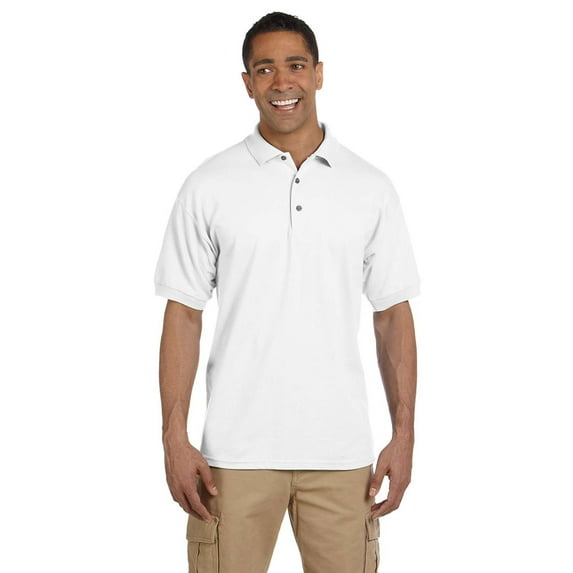 Gildan G380 Ultra Cotton Pique Polo Shirt -White-X-Large