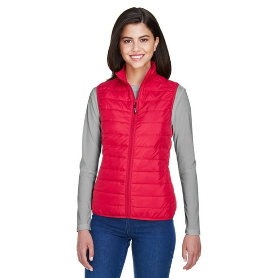 ASH CITY - CORE 365 CE702W LADIES' PREVAIL PACKABLE PUFFER VEST, 2XL, CLASSIC RED
