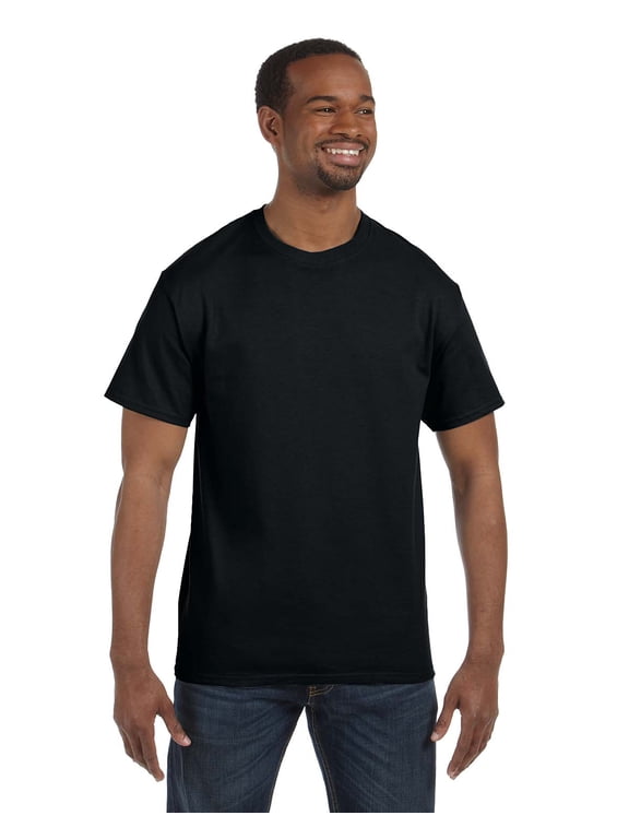 G500 Adult Heavy Cotton T-Shirt, Black, 3X, Pack Of 5, Men's T-Shirt