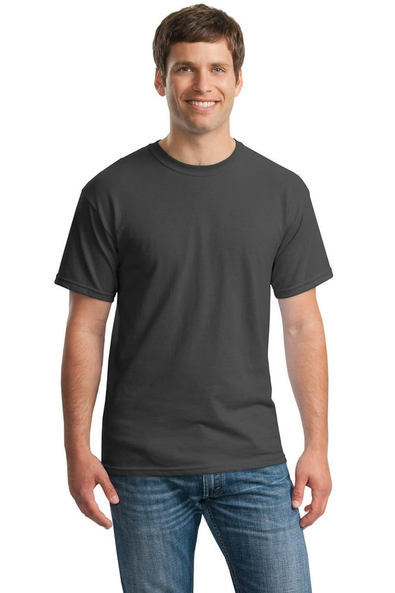 G500 Adult Heavy Cotton T-Shirt, Charcoal, 2X, Pack Of 5, Mens T-Shirts