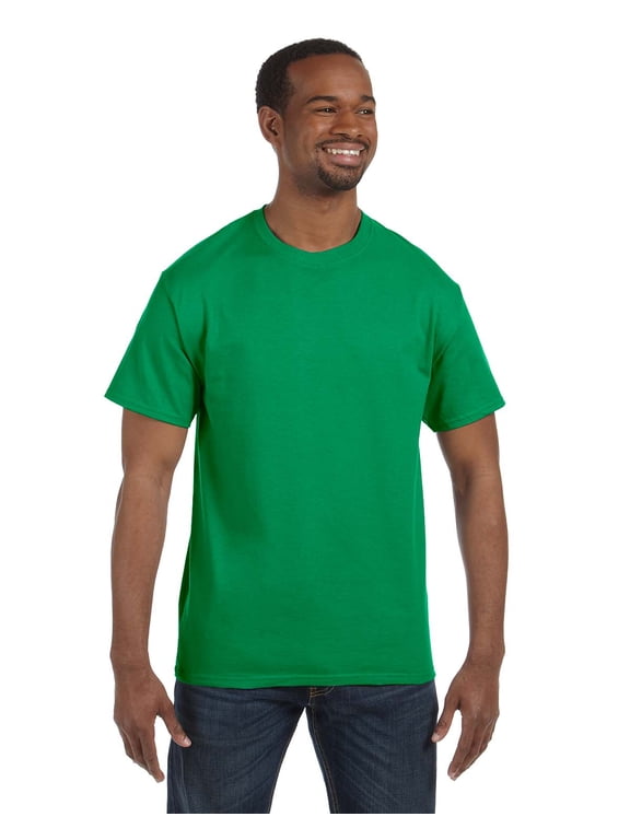 G500 Adult Heavy Cotton T-Shirt, Irish Green, 3X, Pack Of 5, Mens T-Shirts