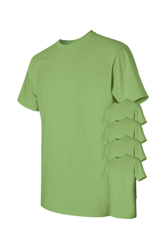 G500 Adult Heavy Cotton T-Shirt, Kiwi, L, Pack Of 5, Mens Workout Shirts
