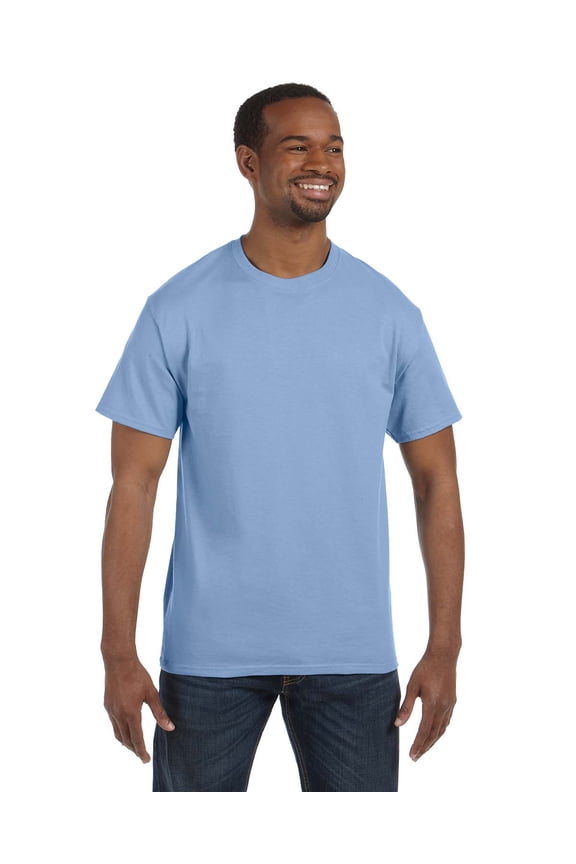 G500 Adult Heavy Cotton T-Shirt, Light Blue, L, Pack Of 5, Mens T-Shirts